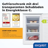 thumbnail of Exquisit Gefrierschrank, 4-Sterne-Gefrieren, 85 Liter, klein, kompakt, Tiefkühlschrank, Wechselbarer Türanschlag, GS581-040C weiss