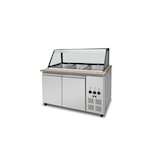 thumbnail of Skyrainbow SNACK-Line bain-marie toonbank 3x GN1/1, graniet roze-grijs, 123x82x85,5 glazen bovenbouw helder glas zwarte rand, zonder legbord, H=396mm
