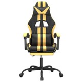 thumbnail of vidaXL Gaming-Stuhl mit Fußstütze Drehbar Schwarz & Golden Kunstleder