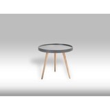 thumbnail of Osaka Wohnzimmertisch Ø 50cm in matt grau mit Beinen in unbehandelter Buche.