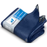 thumbnail of Abdeckplane 240 g/m² (10 x 12 m, Blau) wasserdichte Plane mit Ösen - Gewebeplane Schutzplane