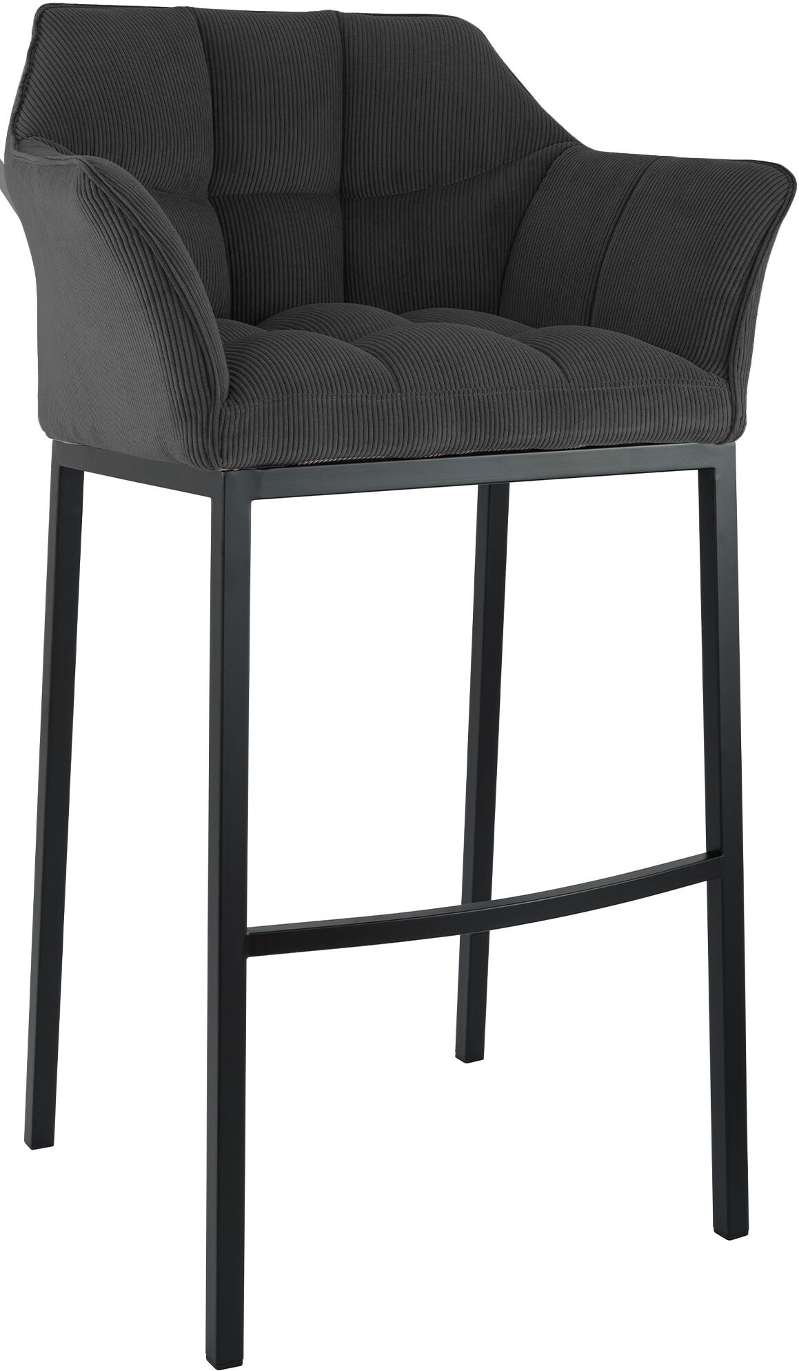 Barhocker GIBEL - Metall Dunkelgrau 64x48x110 cm Schwarz | Barstuhl Mit Lehne Tresenhocker Tresenstuhl Kneipenhocker Kneipenstuhl