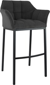 thumbnail of Barhocker GIBEL - Metall Dunkelgrau 64x48x110 cm Schwarz | Barstuhl Mit Lehne Tresenhocker Tresenstuhl Kneipenhocker Kneipenstuhl