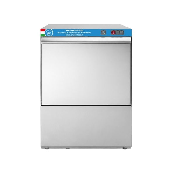 Lavastoviglie meccanica PREMIUM trifase con cestello 50x50 cm completa di dosatore detergente e brillantante + pompa di scarico