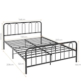 thumbnail of COSTWAY Metal Bedframe voor 200 x 160 cm Matras, Dubbel Bedframe, Bedframe met Lattenbodem, Opslagruimte onder Bed