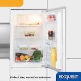 thumbnail of Exquisit Einbaukühlschrank ohne gefrierfach, 88 cm, 135 Liter, Festtüre, Schnellkühlen, 3 Ablagen, Türanschlag wechselbar, EKS5131-V-FE-090E