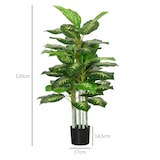 thumbnail of HOMCOM árbol artificial de perenne 120 cm planta artificial decorativa grande decoración para hogar oficina balcón dormitorio verde