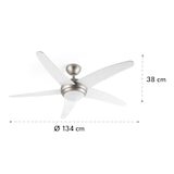 thumbnail of Bolero 2-in-1-Deckenventilator 134cm Leuchte 55W Fernbedienung weiß Weiß 134