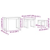 thumbnail of Tables gigognes 3 pcs chêne artisanal bois d'ingénierie Modèle Apex Factory