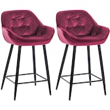 thumbnail of Lot de 2 tabourets de bar Gibson velours hauteur d'assise 76 cm Violet