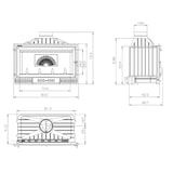thumbnail of Hogar de leña HOGAR 90 en fundición, 16.28 kW, para 310 m³, salida de 180 mm, alta eficiencia 78%