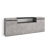thumbnail of Dressoir, Opbergkast, Buffetkast, Sideboard, 200x35x75cm, 4 Deuren, Woonkamer, hal, Moderne stijl, Cement _ 61_9