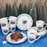 thumbnail of Candyman 12tlg Frühstücksset Porzellan 6 Pers. Teller Becher Weihnachten blau