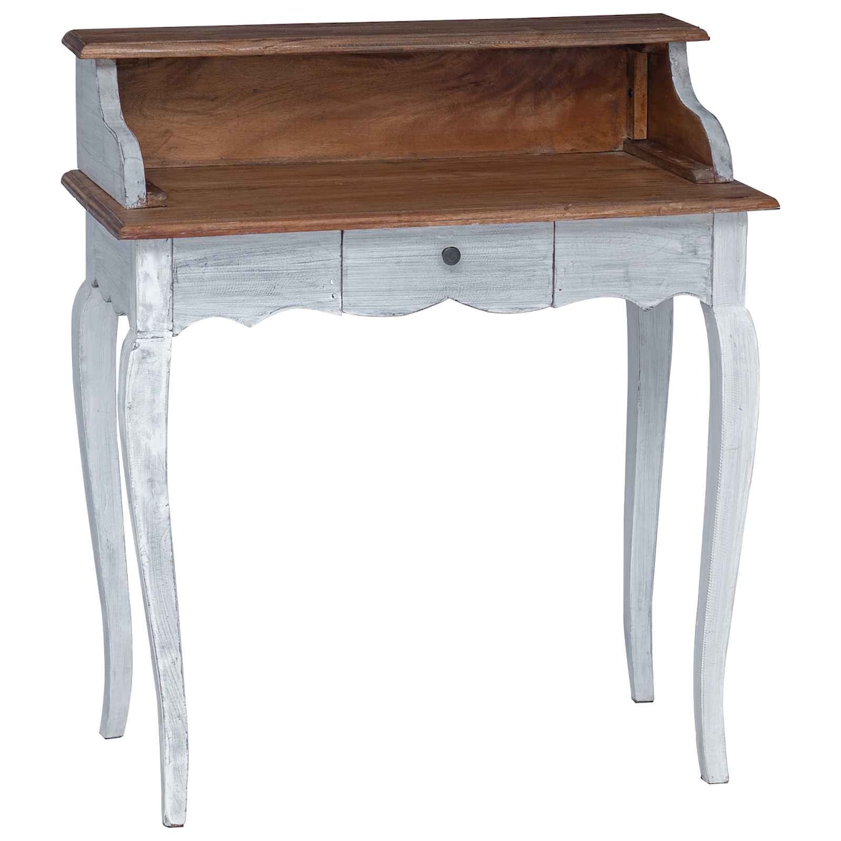 Bureau d'écriture avec tiroir Marron et blanc 80 x 40 x 92 cm Modèle Sirius Ombre