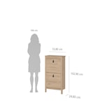 thumbnail of WellHome - Klapbare schoenenkast met 2 klapdeuren in kleur Eiken 54 x 25 x 103 cm - Guadalquivir
