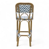 thumbnail of Barhocker ALMA - Blau-weißes Geflecht