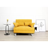 thumbnail of Fauteuil-lit HWC-K29, fauteuil pliant Canapé-lit Lit d'appoint Fauteuil relax, surface de couchage 186x97cm Tissu (270g/m²) ~ jaune