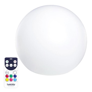 Lumisky Boule lumineuse sans fil flottante BOBBY D30cm Polyéthylène Blanc