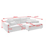 thumbnail of KAWOLA Sofa MIKA Ecksofa Cord rosa Longchair rechts