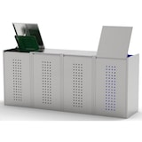 thumbnail of Mülltonnenbox BOXXI mit Kippdeckel 4x120L, Edelstahl, Mülltonnenhaus, Mülltonnenverkleidung