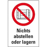 thumbnail of Schild I Verbots-Kombischild Nichts abstellen oder lagern, Kunststoff, 200x300mm, ASR A1.3, DIN EN ISO 7010 P023