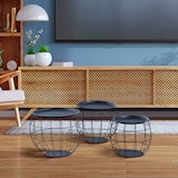 thumbnail of Kit 3 Mesitas de Centro Redondas Baloon Thinia Home Gris