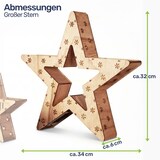 thumbnail of Zwei LED Holzsterne 16 LED Weihnachtsstern Deko