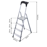 thumbnail of Rijoka Aluminium Haushaltsleiter Mit Aufbewahrungshaube – 4 Stufen – Anti-Rutsch – bis 150kg Belastung