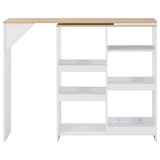 thumbnail of Helloshop26 - Table haute mange debout bar bistrot avec tablette amovible blanc 138 cm 0902046