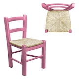 thumbnail of Giaquinto Sediolina Bambino In Legno,Seduta Paglia, Metodo Montessori, Colore Rosa