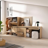 thumbnail of Scarpiera, Mobile Salvaspazio, 297x35x145cm, Camera da letto, Armadio Aperto, Cassettiera, Pannelli Decorativi, Tavolo da toeletta, Rovere _ 458_32