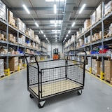 thumbnail of Gitterwagen Plattformwagen 500 kg 119x67x107cm Vierwandwagen Transportwagen Gitterrollwagen Bremse