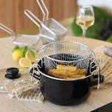thumbnail of Menastyl - Friteuse 20cm email noire avec panier inox