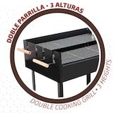 thumbnail of Barbacoa carbón portátil madera doble parrilla Aktive