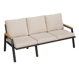thumbnail of Merax Gartenlounge-Set für 7 Personen, 3er-Sofa, 2er-Sofa, 2 Sesseln & 2 Tischen, Verzinktes Eisen, Beige