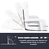 thumbnail of Décoshop26 - Fauteuil convertible chauffeuse convertible 1 place en tissu avec oreiller 5 positions blanc 20_0000626