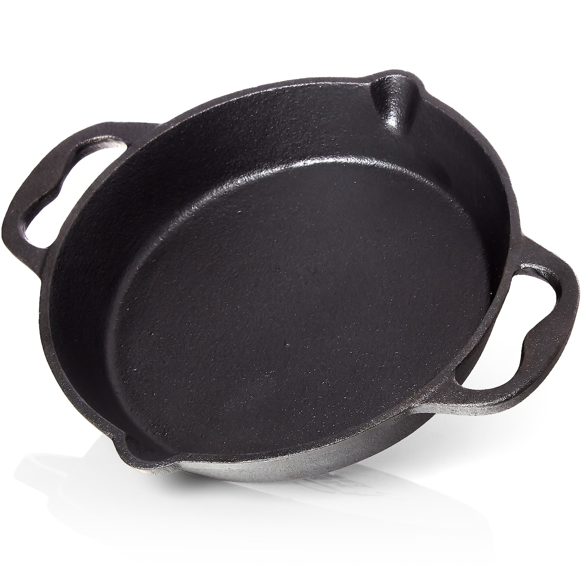 BBQ-Nerd® Gusseisenpfanne zum Grillen, Rösten, Anbraten | Grillpfanne Ø 20 cm 1650g mit Ausgießer und Henkel | Antihaft-Pfanne Feuerpfanne