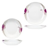 thumbnail of 12tlg Tafelservice Viola Porzellan 6 Personen Speiseteller Suppenteller Blumen