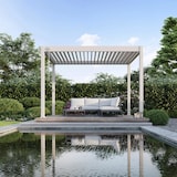 thumbnail of Weide Classic | Pergola Aluminium freistehend | 3 x 3,6 M | Lamellendach Ivory Sand