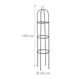 thumbnail of Relaxdays Rankhilfe Obelisk, 190 cm hoch, Ranksäule für Kletterpflanzen, aus Metall, freistehend, Rosenturm, schwarz