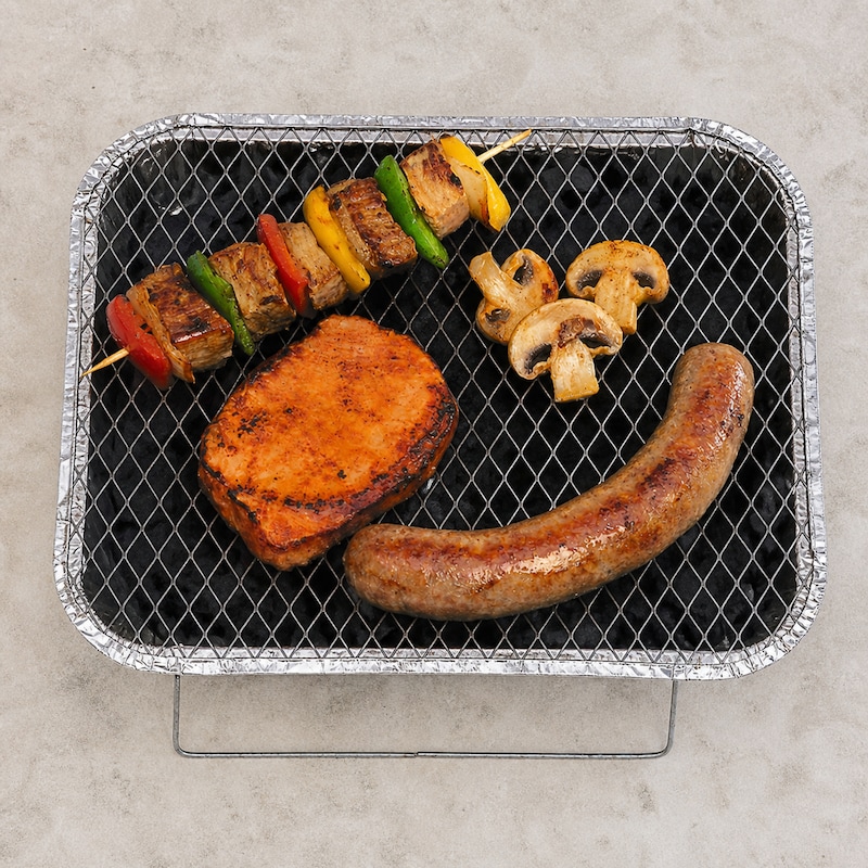 Einmal Grill 600g Holzkohle Alu Einweggrill