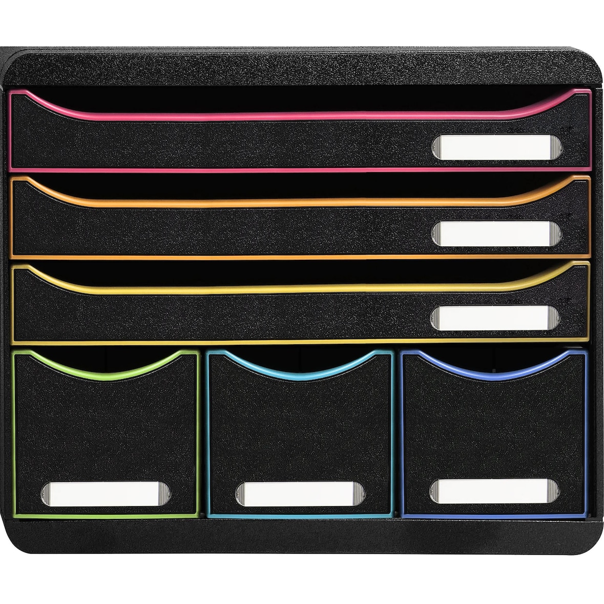 Module STORE-BOX à l'italienne 6 tiroirs Black Office noir/arlequin