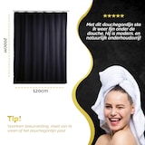 thumbnail of HGMD Douchegordijn 120x200 - Zwart - Wasbaar - Douchegordijn anti schimmel