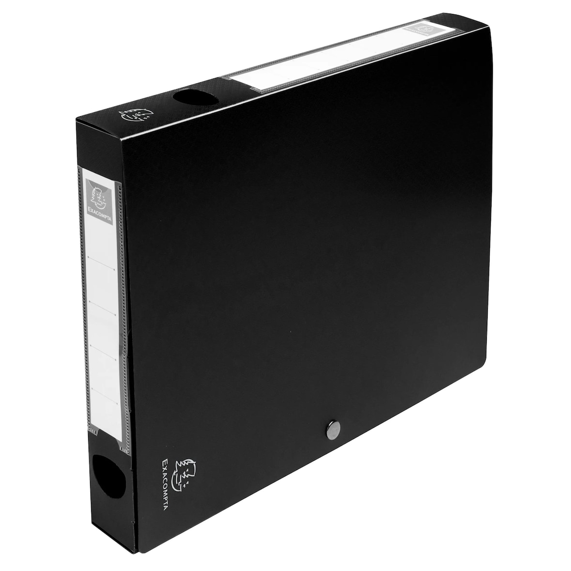Exacompta 54631E 10x Archivbox mit Druckknopf aus PP 700µ, Rücken 40mm, blickdicht, 25x33cm für DIN A4 - Schwarz