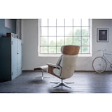 thumbnail of KAWOLA Sessel TOSAR Relaxsessel drehbar Leder grau mit Hocker