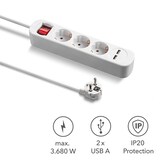 thumbnail of TROTEC Steckdosenleiste PVH3 mit 2 USB-Ladebuchsen | Langes 1,5 m Kabel