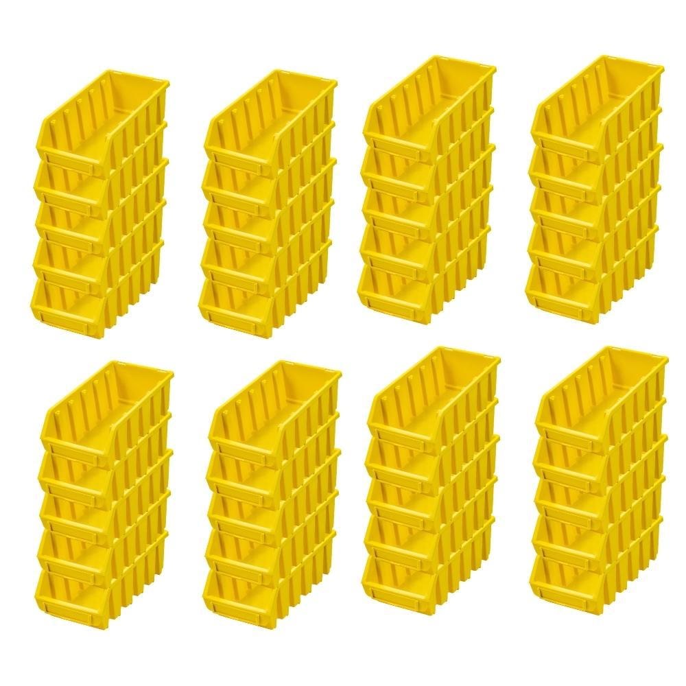 PROREGAL Mega Deal 40x Sichtlagerbox 2L | HxBxT 7,5x11,6x21,2cm | Polypropylen | Gelb | Sichtlagerbehälter, Sichtlagerkasten, Sortierbehälter