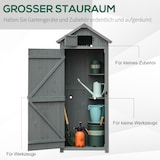 thumbnail of Gartenschrank Holz Grau 77x54,2x179 cm mit Fenster und abnehmbaren Regalen