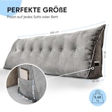thumbnail of Björn&Schiller Rückenkissen grau 200 cm - Lesekissen für Bett und Sofa Rückenpolster für die Wand groß mit waschbarem Bezug