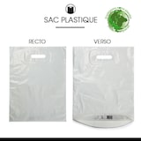 thumbnail of Witte plastic tas met uitsnijdingen in gerecycled LDPE 35 x 45 + 4 cm per 1000 - Gimex